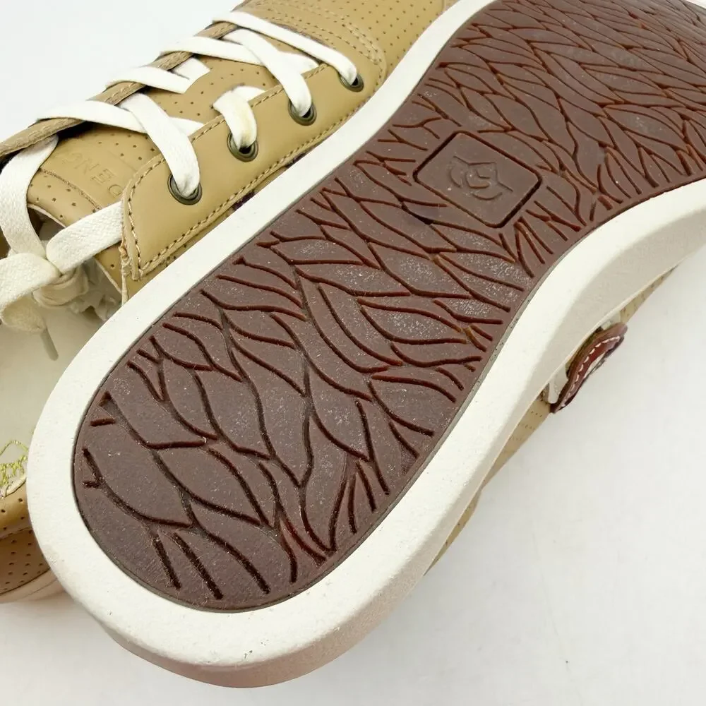 Spenco Womens Cambridge Low Sneaker US 8.5 Wide EU 39 Tan Leather EUC
